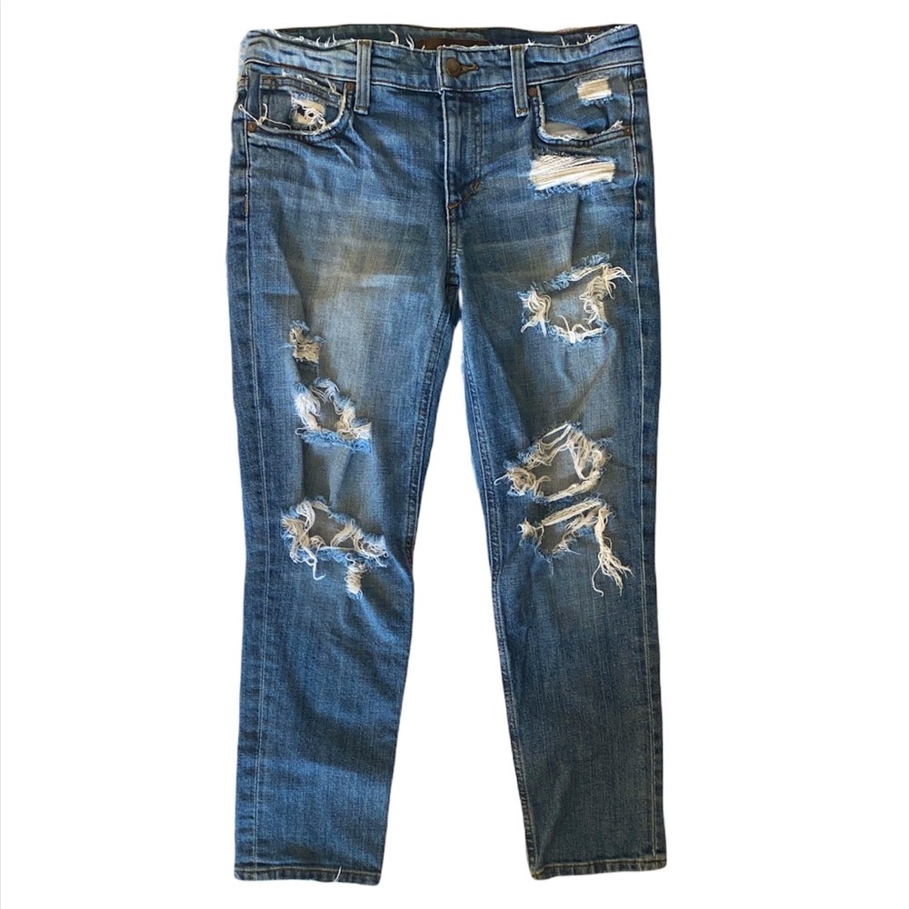 Joe’s Jeans Distressed Straight Leg Cropped Denim